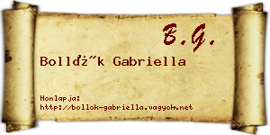 Bollók Gabriella névjegykártya